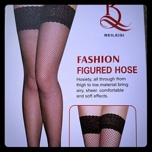 Lace Top Fishnet Thigh Hi Stockings